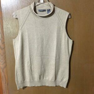 Liz Claiborne Silk Blend Women’s Sleeveless Beige Knit Top Size L